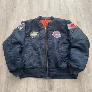 Logic The Incredible True Story Rothco MA-1 Bomber Jacket Navy Blue Mens XL